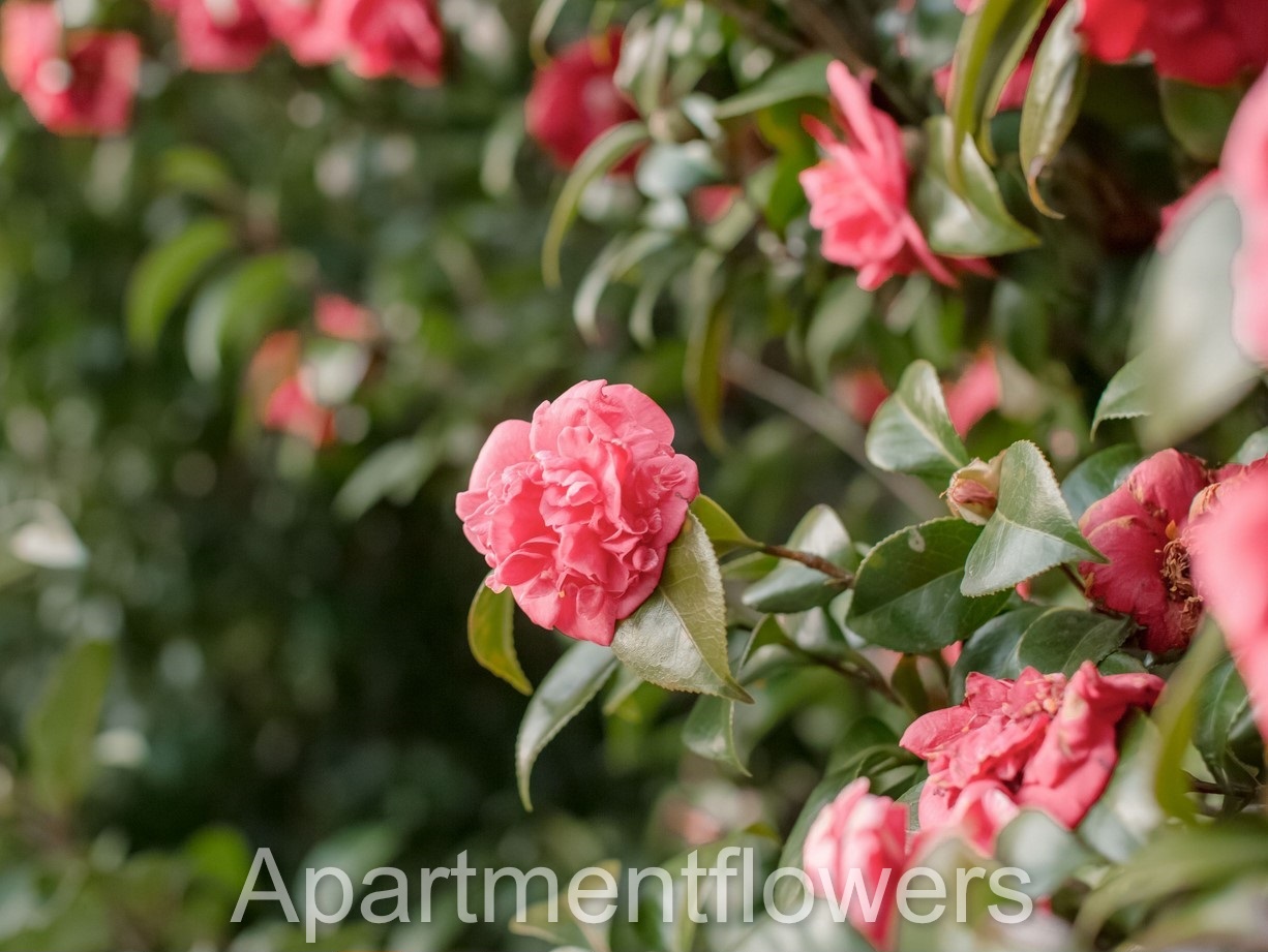 Camellias blooming