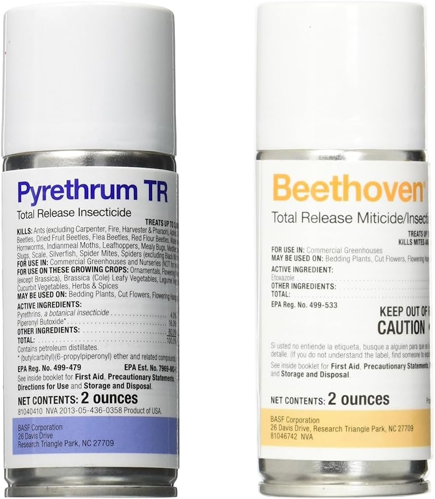 BASF Pyrethrum TR Fogger, Clear & 0804338123215 Beethoven TR Miticide/Insecticide
