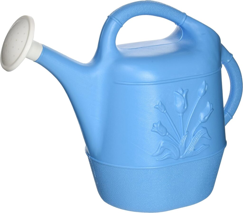 Union 63066 Watering Can with Tulip Design, 2 Gallon, Caribbean Blue