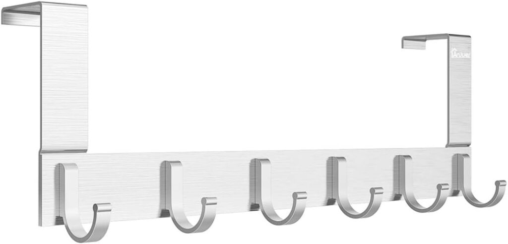 Door Hooks Hanger Rack, Aluminum Utility Organizer Holder for Kithchen Bathroom