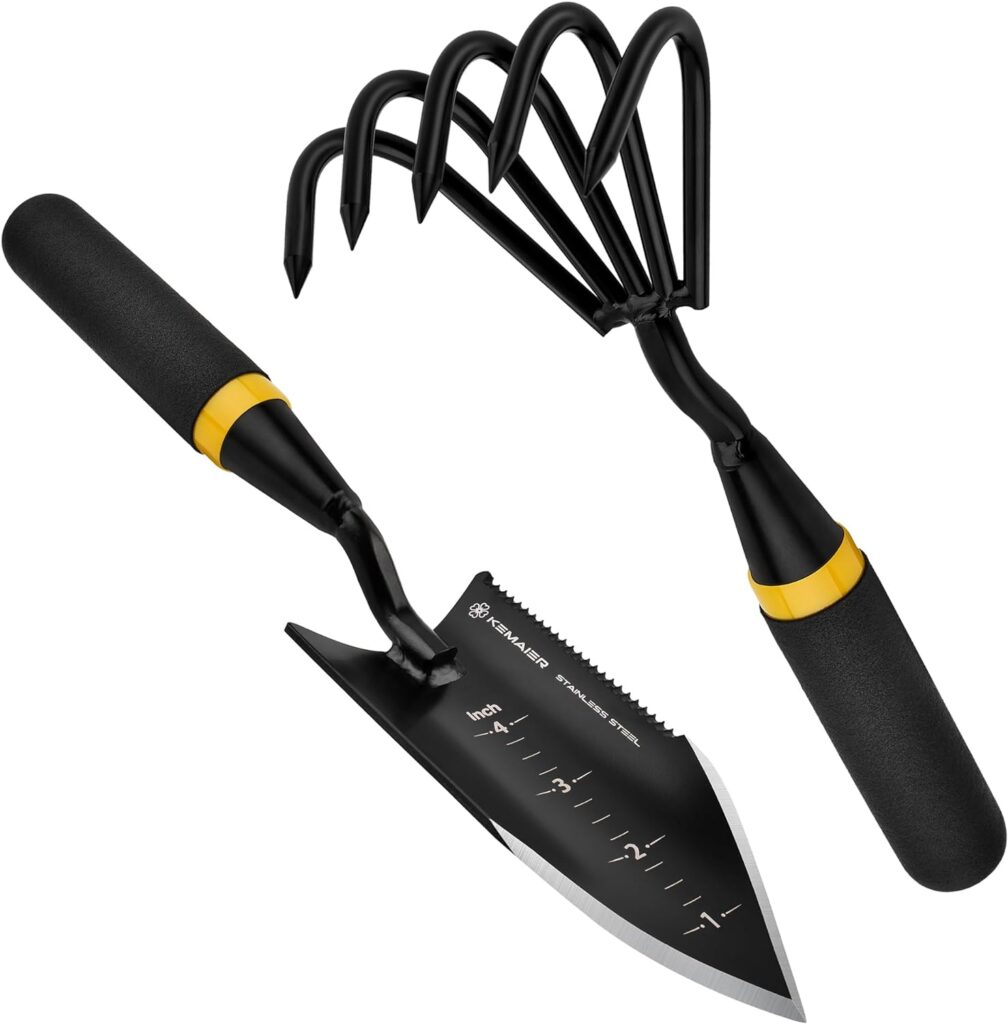 Heavy-Duty Trowel Gardening Tool and Stainless Steel Hand Cultivator